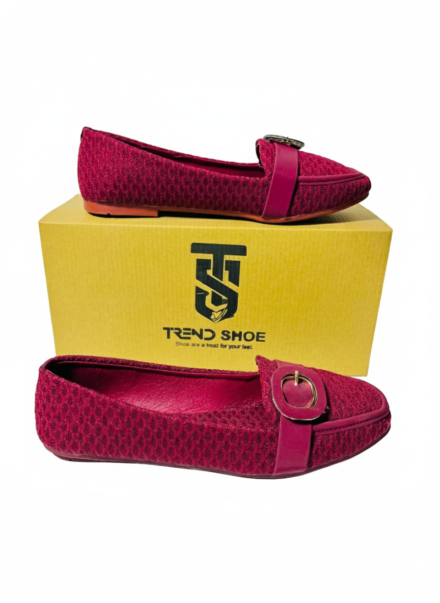 Elegant Dark Mahroon Flats for Women