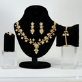 Golden Marquise Floral Jewellery Set.