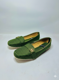 Stylish Olive Green Textile Loafers for Everyday Wear.