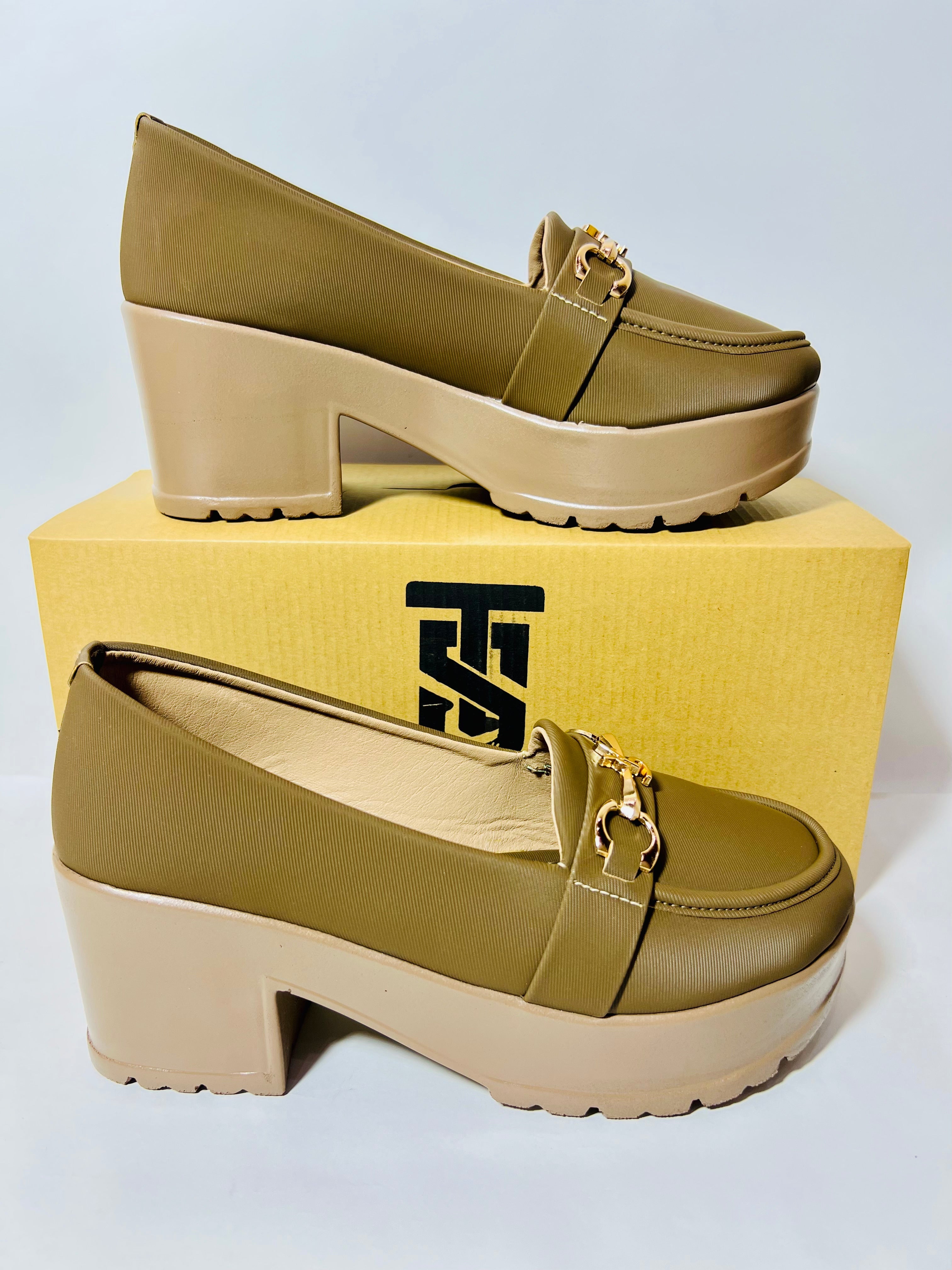 Pink & Taupe Lug Sole Platforms