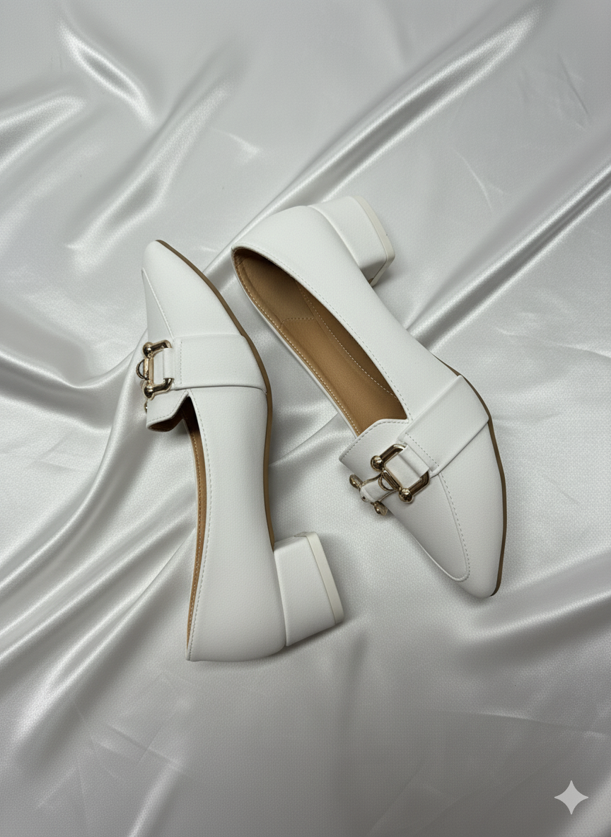 Emerald Perpul Pointed-Toe Loafer Heels