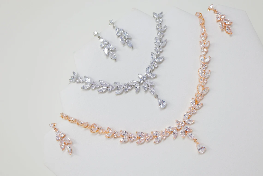 Luxury Marquise-Cut Zircon Bridal Necklace Set with Matching Accessories ✨